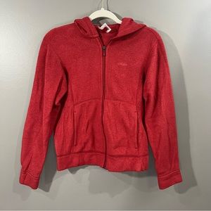 PATAGONIA Red Full Zip Hooded Fleece Jacket size medium
